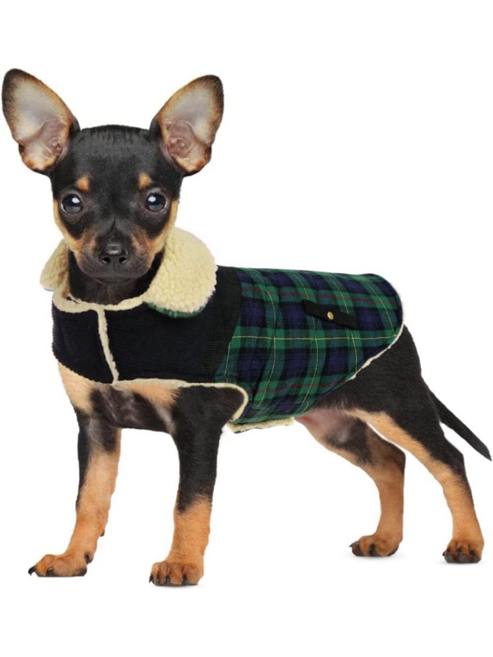 Cozy Plaid Dog Winter Coat for Medium Dogs - Warm Jacket for Cold Weather
